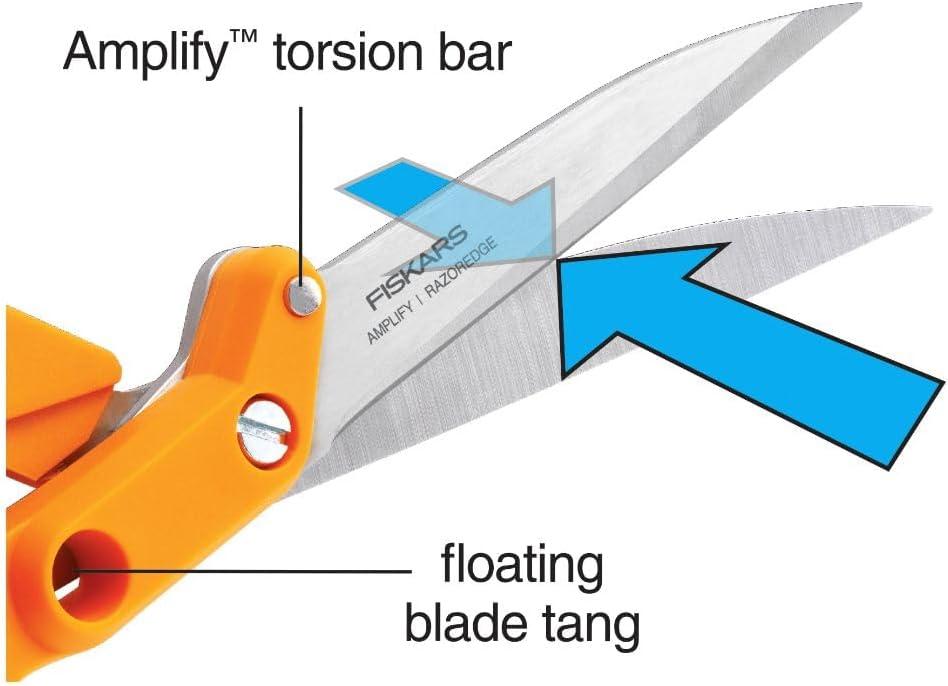 imageFiskars Amplify RazorEdge Fabric Shears Stainless Steel Blades For Thick Fabrics SoftGrip Handle 8inAmplify 10