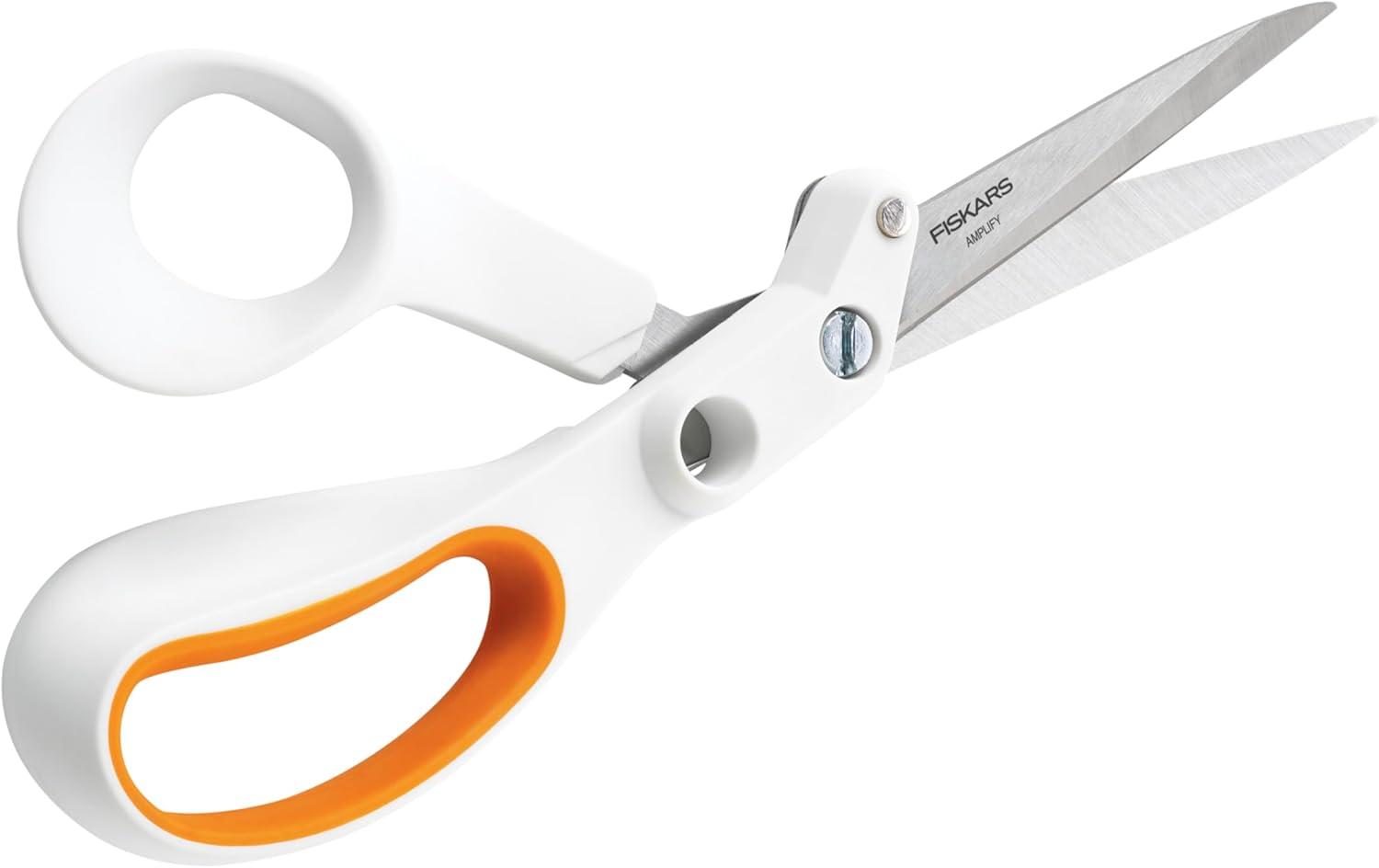 imageFiskars Amplify RazorEdge Fabric Shears Stainless Steel Blades For Thick Fabrics SoftGrip Handle 8inMixed Media 8