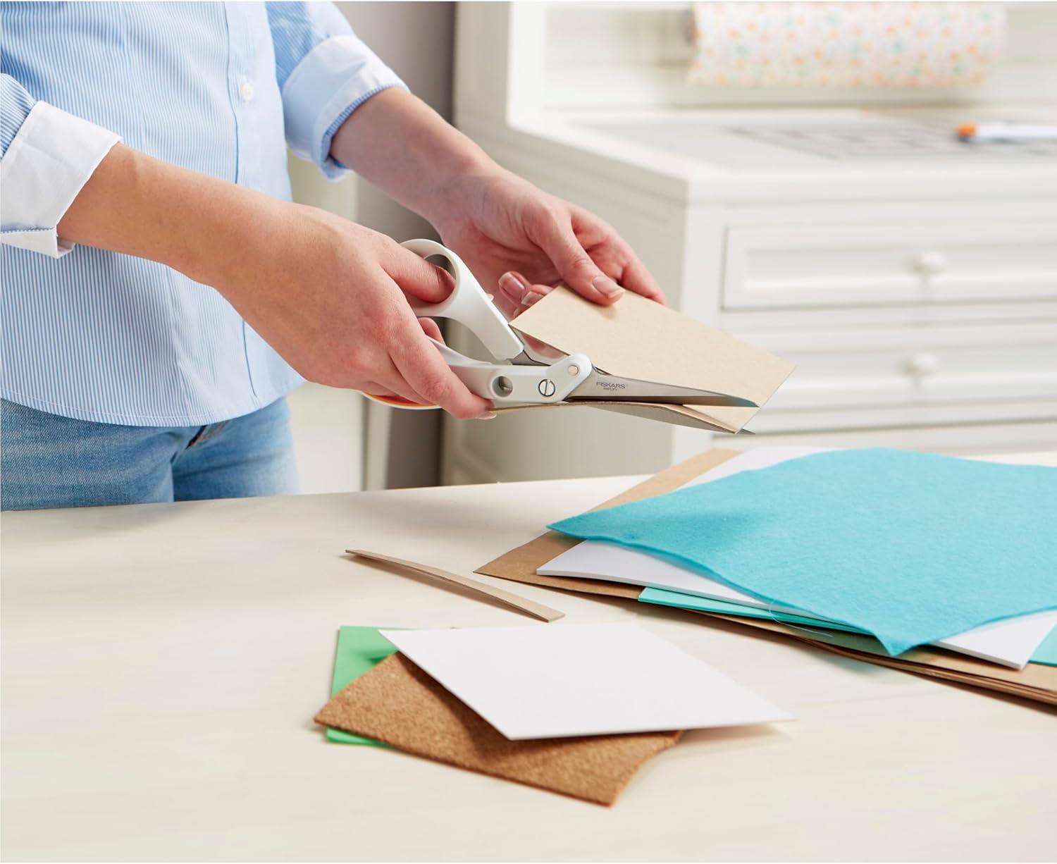 imageFiskars Amplify RazorEdge Fabric Shears Stainless Steel Blades For Thick Fabrics SoftGrip Handle 8inMixed Media 8