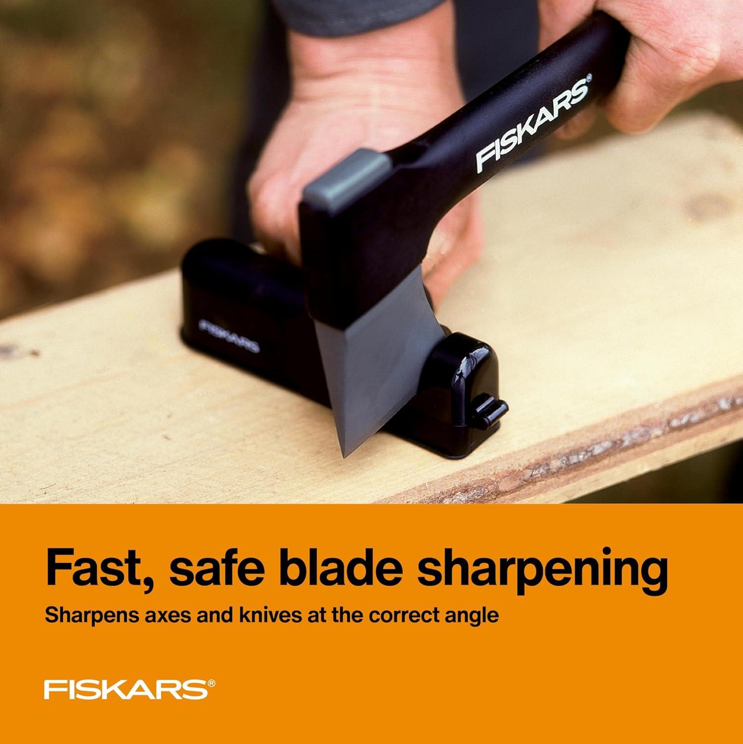 imageFiskars Axe and Knife Blade Sharpener  Outdoor and Backyard Tools  Black1