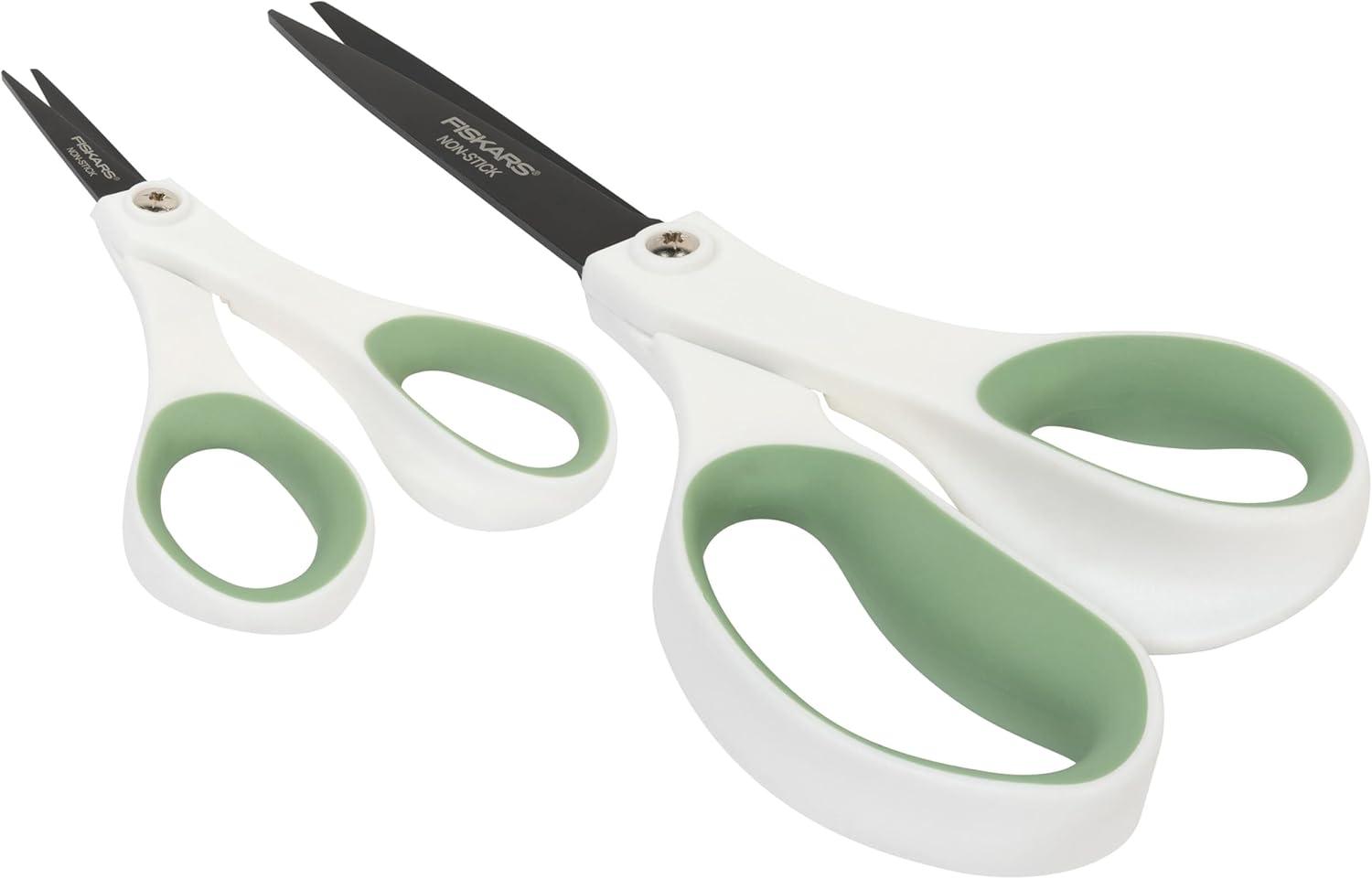 imageFiskars Everyday Fashion Scissors NonStick Stainless Steal Blades Forest Fern 2Pack 8 Inches and 5 Inches