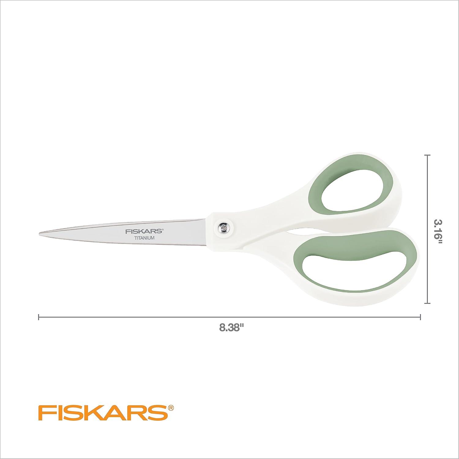 imageFiskars Everyday Softgrip Titanium Fashion Scissors 8quot  2pk  Forest Fern