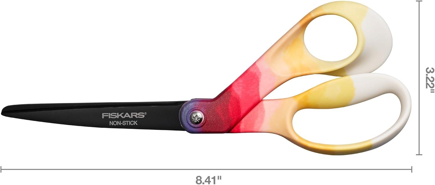 imageFiskars Explore Scissors NonStick Blades Design Collection Daybreak 8 Inches
