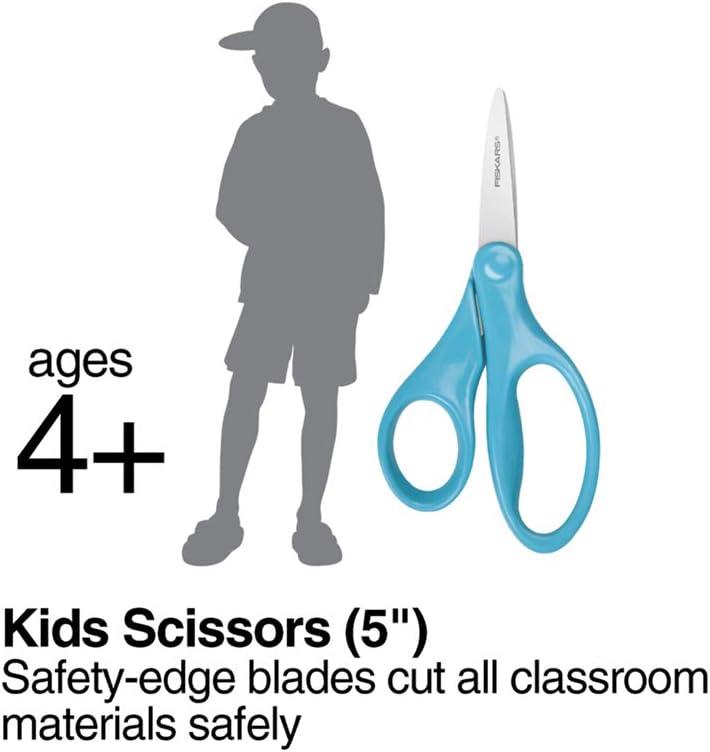 imageFiskars Kids 3Piece School Set with NonStick Scissors Ruler and Pencil Sharpener Fun Ice Cream Pattern School Supplies for Ages 4Ice Cream Pattern