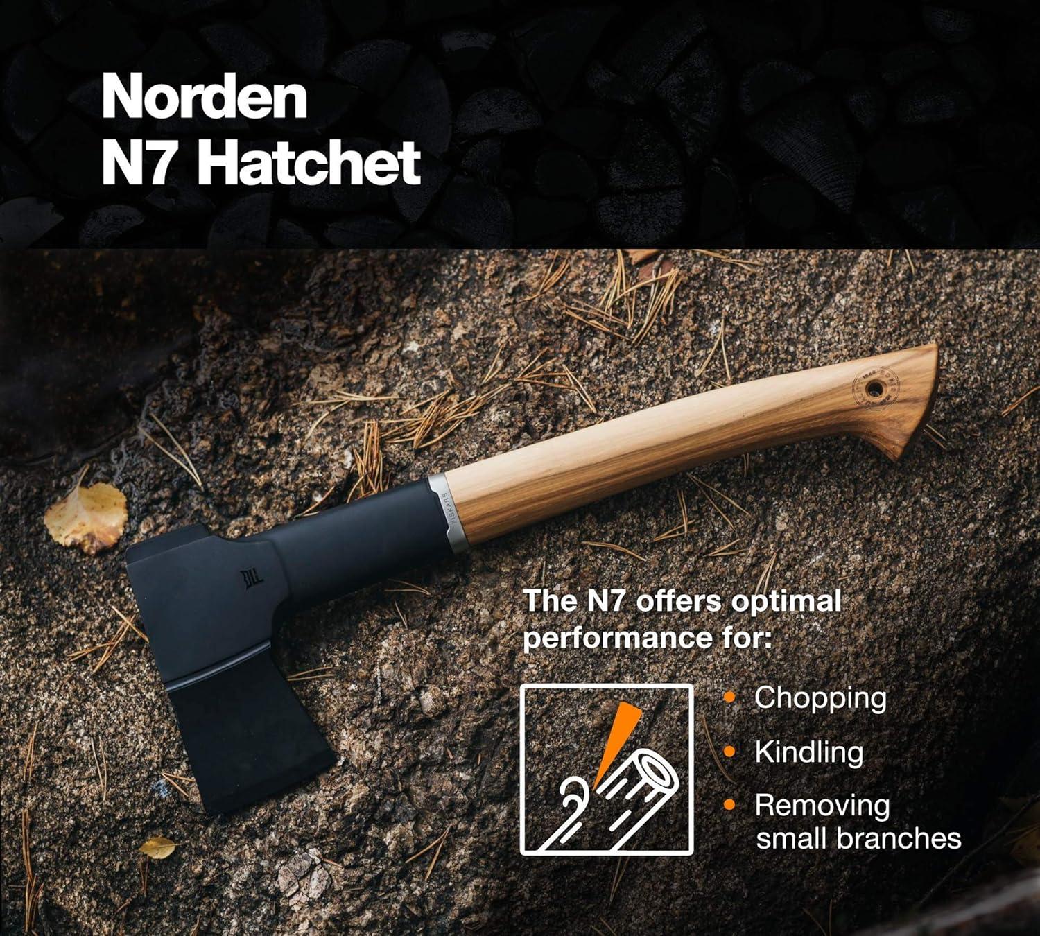 imageFiskars Norden N7 Hatchet with Recycled Leather Sheath 14 in