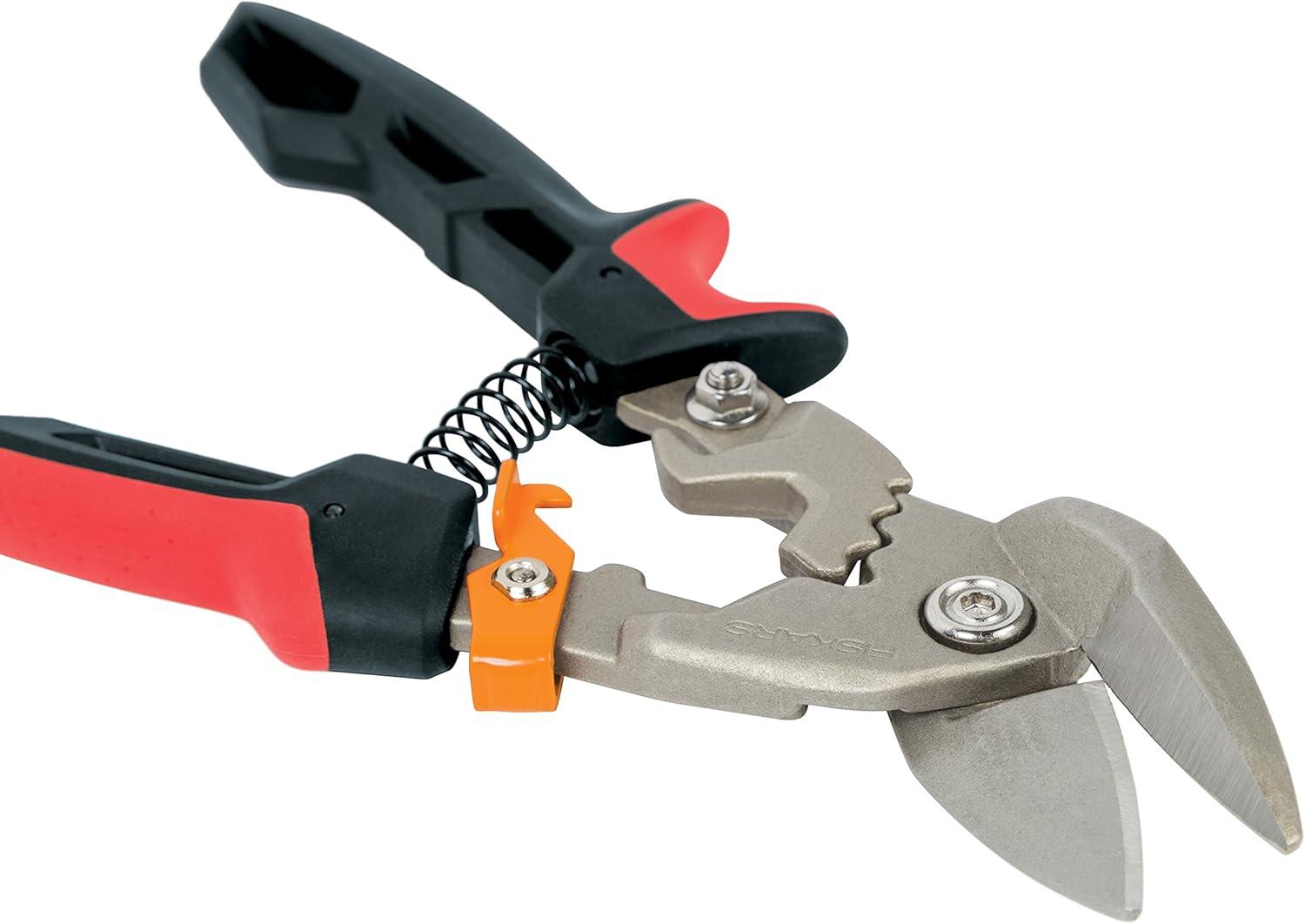 imageFiskars PowerGear Aviation Snips Right CutOffset Left Cut