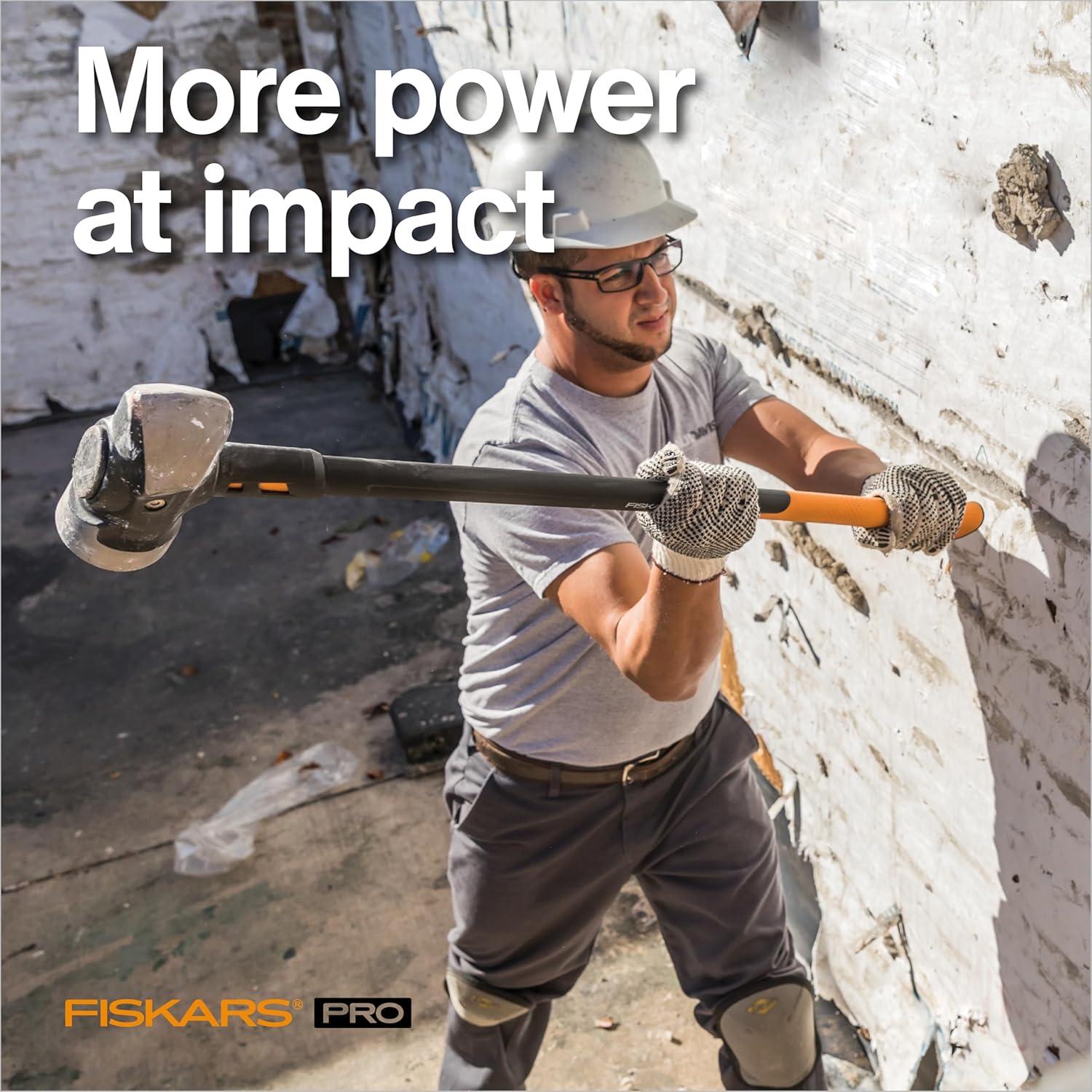 imageFiskars Pro Flat Face Sledge Hammer IsoCore Shock Control System Forged HeatTreated RustResistant Coating 12 lb 36 InchesPro IsoCore Sledge Hammer 8 lb