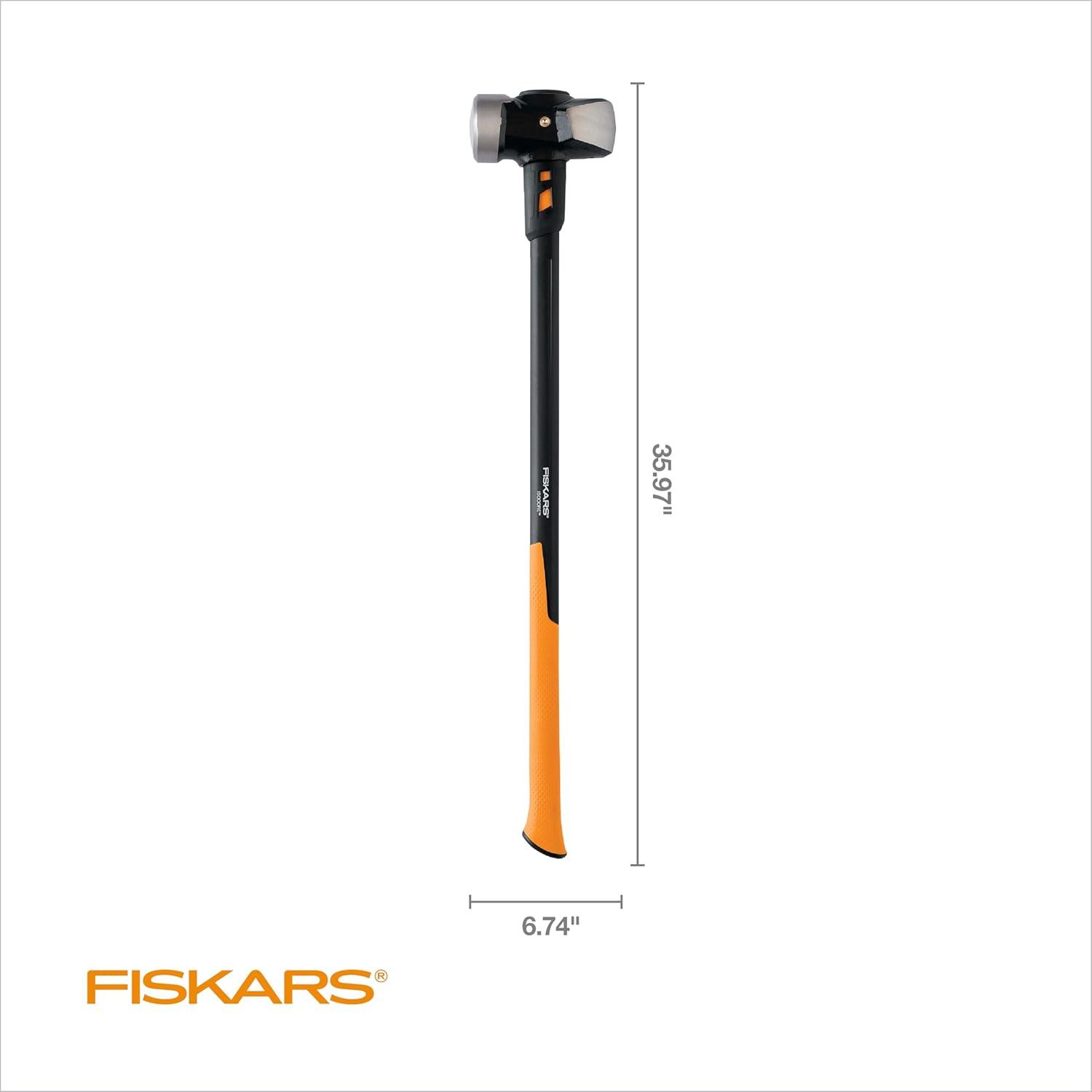 imageFiskars Pro Flat Face Sledge Hammer IsoCore Shock Control System Forged HeatTreated RustResistant Coating 12 lb 36 InchesPro IsoCore Sledge Hammer 8 lb