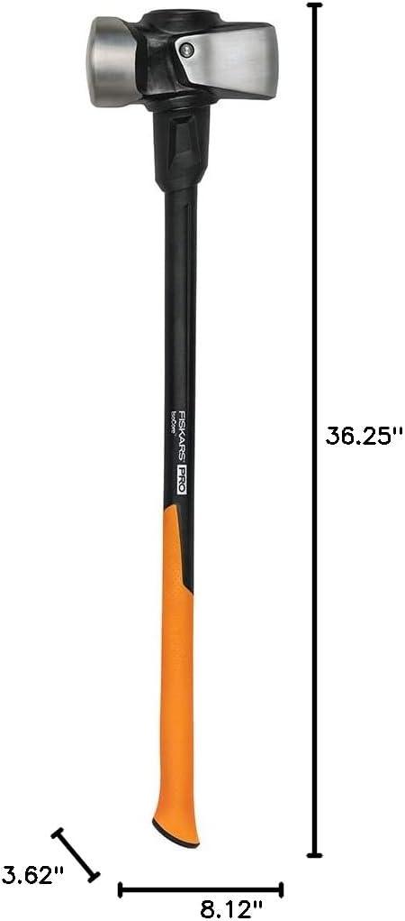 imageFiskars Pro Flat Face Sledge Hammer IsoCore Shock Control System Forged HeatTreated RustResistant Coating 12 lb 36 InchesSledge Hammer 16 lb