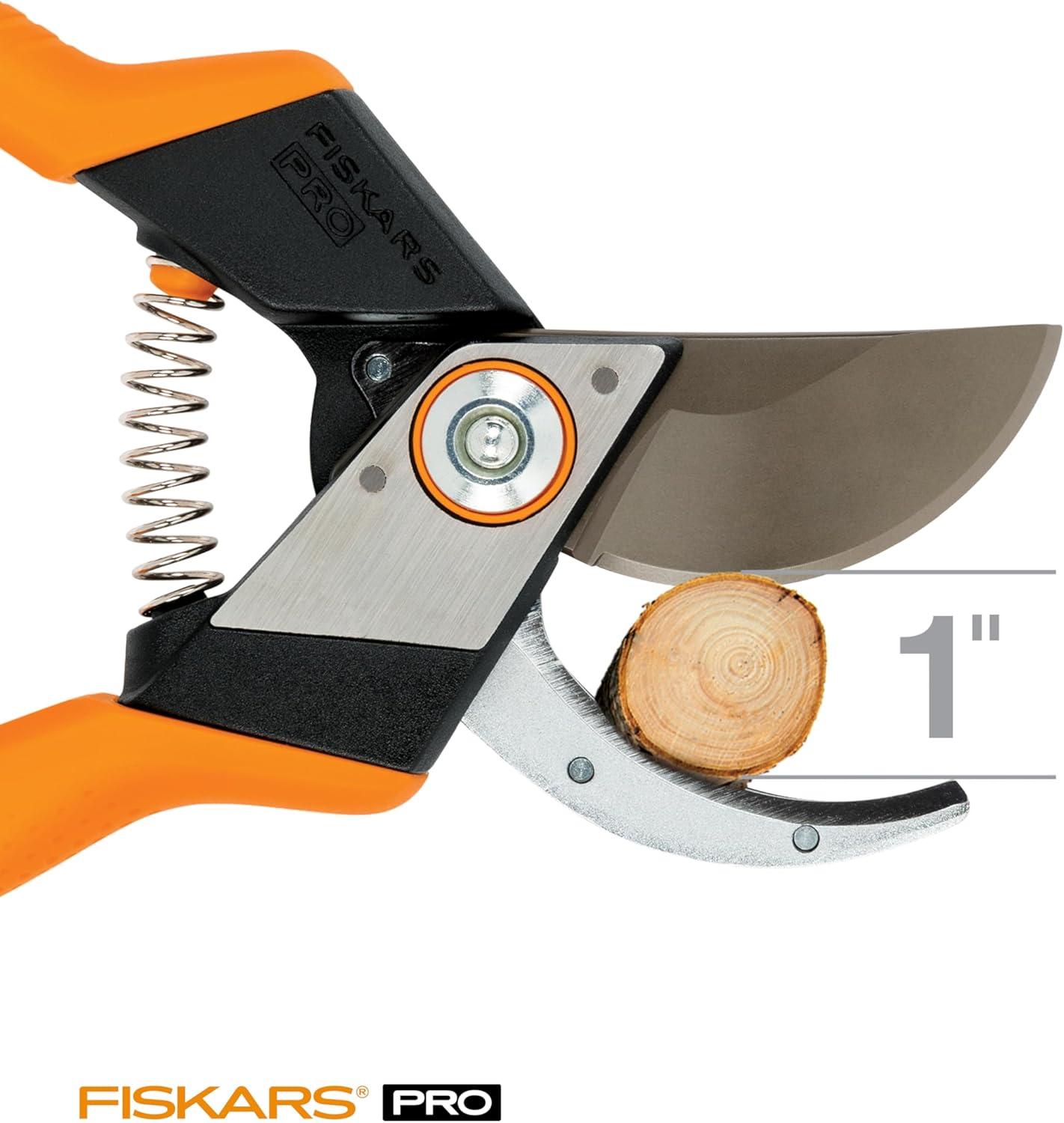 imageFiskars Pro Pruner Shears Garden Clippers Gardening Scissors with Sharp NonStick Steel Rust Resistant Blade