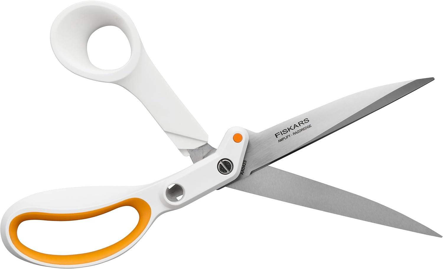 imageFiskars RazorEdge Fabric Scissors  8quot Heavy Duty Fabric Shears with SoftGrip Ergonomic Handle Premier Grade Stainless Steel BladesAmplify RazorEdge 10