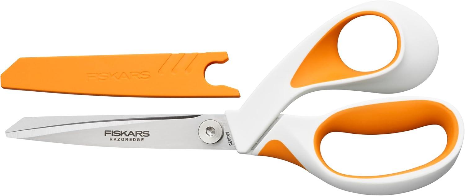 imageFiskars RazorEdge Fabric Scissors  8quot Heavy Duty Fabric Shears with SoftGrip Ergonomic Handle Premier Grade Stainless Steel BladesRazorEdge 8