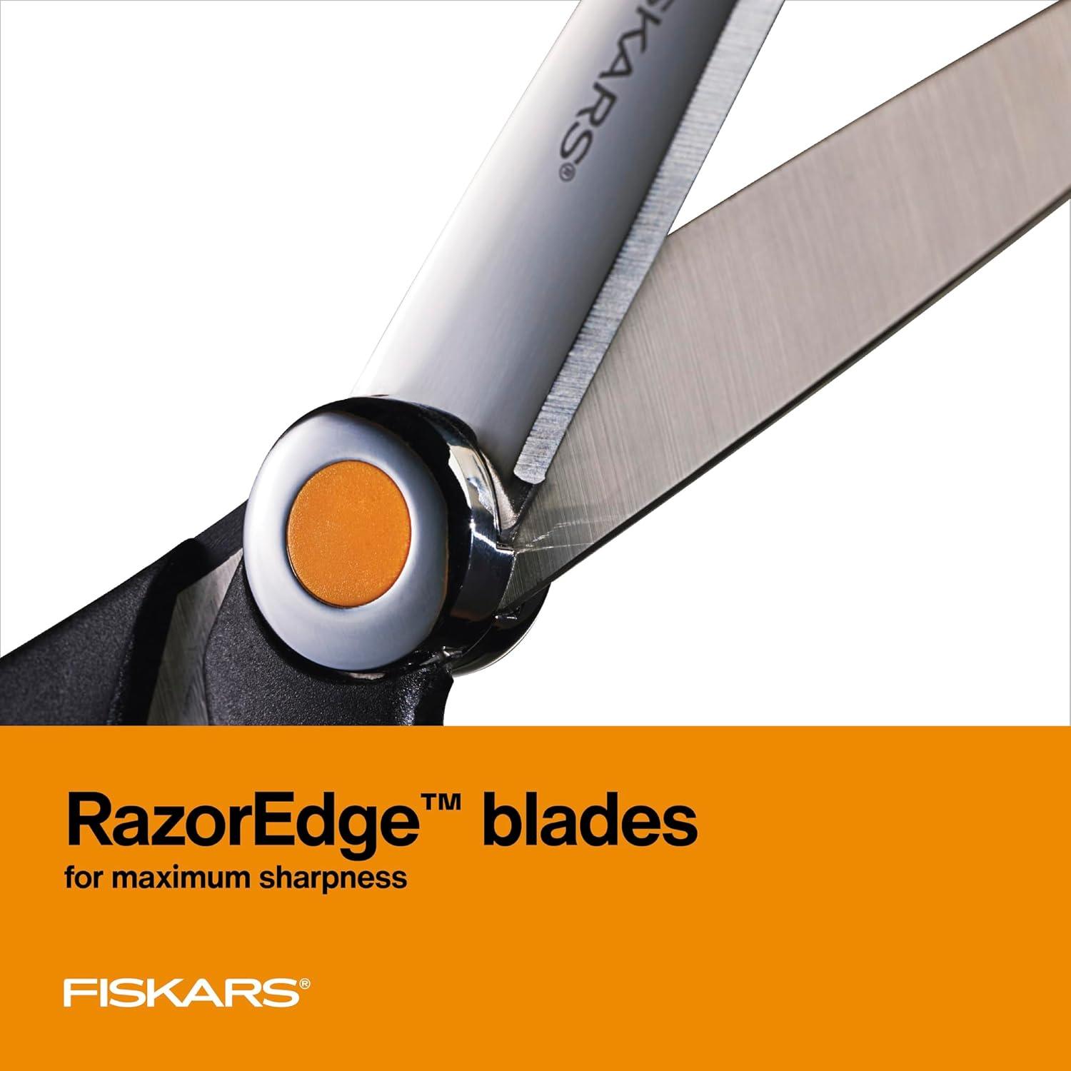 imageFiskars RazorEdge Fabric Scissors  8quot Heavy Duty Fabric Shears with SoftGrip Ergonomic Handle Premier Grade Stainless Steel BladesRazorEdge 8