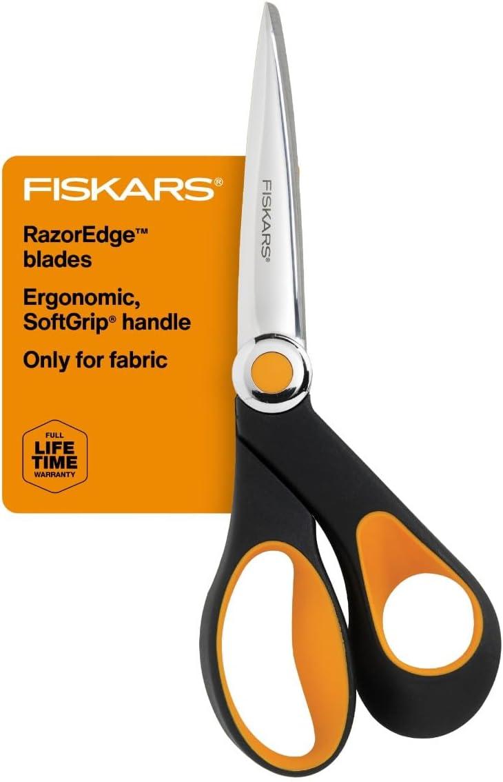 imageFiskars RazorEdge Fabric Scissors  8quot Heavy Duty Fabric Shears with SoftGrip Ergonomic Handle Premier Grade Stainless Steel BladesRazorEdge 8