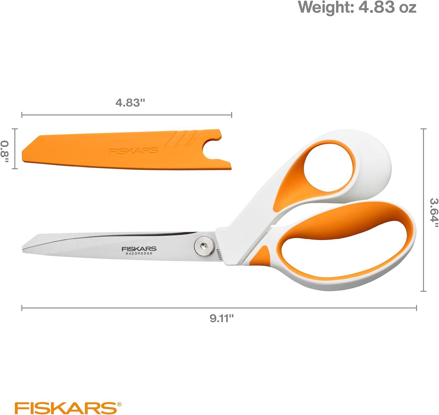 imageFiskars RazorEdge Fabric Scissors  8quot Heavy Duty Fabric Shears with SoftGrip Ergonomic Handle Premier Grade Stainless Steel BladesRazorEdge 9
