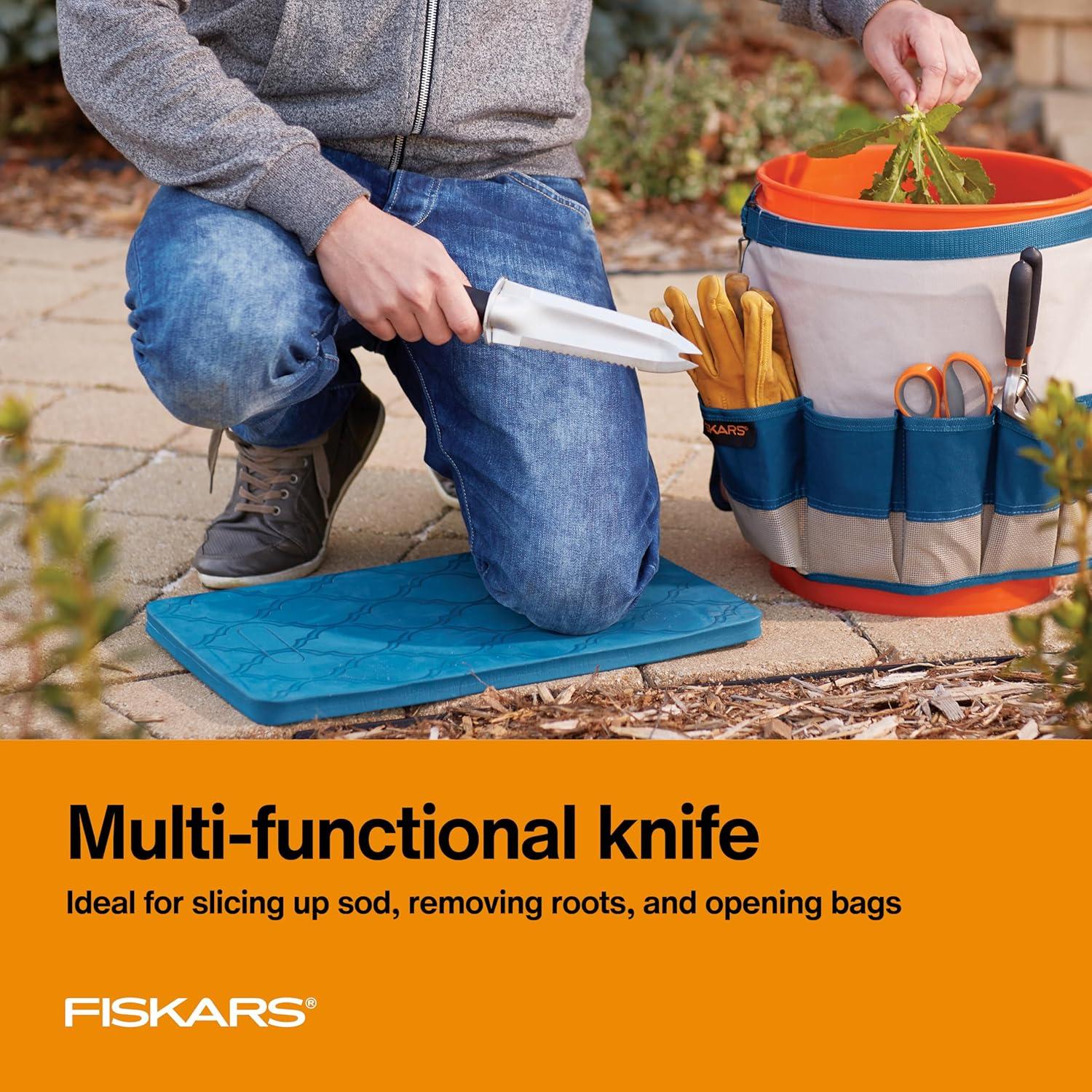 imageFiskars Steel Garden Knife MultiPurpose Weed Puller Gardening Tool for Planting Weeding Digging and Cultivating with Hanging HoleGarden Knife