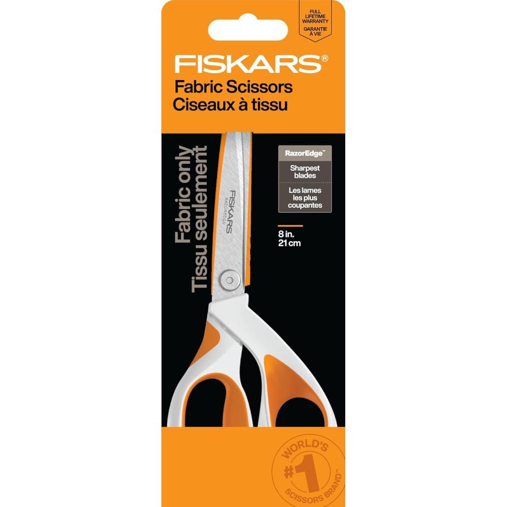 imageFiskars RazorEdge Fabric Scissors  8quot Heavy Duty Fabric Shears with SoftGrip Ergonomic Handle Premier Grade Stainless Steel BladesRazorEdge 8