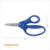 imageFiskars 5quot LeftHanded PointedTip Scissors for Kids Ages 47 Scissors for School or Crafting Back to School Supplies BlackBlue
