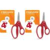 imageFiskars 5quot LeftHanded PointedTip Scissors for Kids Ages 47 Scissors for School or Crafting Back to School Supplies BlackRed
