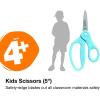 imageFiskars 5quot LeftHanded PointedTip Scissors for Kids Ages 47 Scissors for School or Crafting Back to School Supplies BlackRed