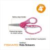 imageFiskars 5quot Softgrip LeftHanded PointedTip Scissors for Kids Ages 47 LeftHanded Scissors for School or Crafting Back to School Supplies Blue LightningPinkTurquoise Floral
