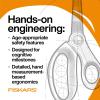 imageFiskars 5quot Softgrip LeftHanded PointedTip Scissors for Kids Ages 47 LeftHanded Scissors for School or Crafting Back to School Supplies Blue LightningBlue Lightning