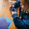 imageFiskars 5quot Softgrip LeftHanded PointedTip Scissors for Kids Ages 47 LeftHanded Scissors for School or Crafting Back to School Supplies Blue LightningBlue Lightning