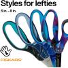 imageFiskars 5quot Softgrip LeftHanded PointedTip Scissors for Kids Ages 47 LeftHanded Scissors for School or Crafting Back to School Supplies Blue LightningBlue Lightning