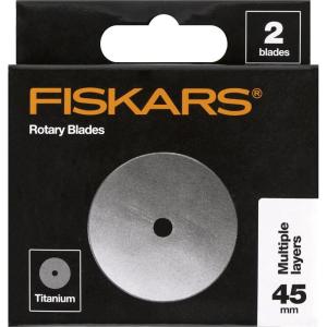 imageFiskars 45mm Rotary Blade 2Pack Replacement Blades for Rotary Cutters Precision Cutting for Quilting and Sewing2 Pack  Titanium