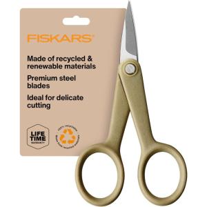 imageFiskars 8quot Recycled Fabric Scissors  Sustainable and Sharp Craft Scissors for Sewing  Craft and Fabric Cutting  Beige4 Inch