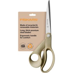 imageFiskars 8quot Recycled Fabric Scissors  Sustainable and Sharp Craft Scissors for Sewing  Craft and Fabric Cutting  Beige9 Inch