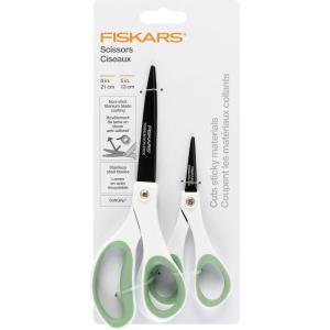 imageFiskars All Purpose Scissors 2Pack  High Performance and Designed for Comfort and Cutting Sticky Materials  Sharp to Cut But Soft to Hold  Perfect for Everyday the Office and Arts ampamp Crafts2 Pack