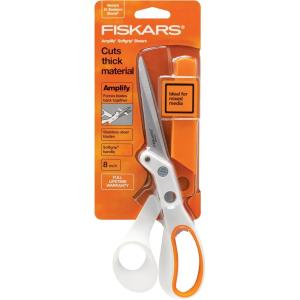 imageFiskars Amplify RazorEdge Fabric Shears Stainless Steel Blades For Thick Fabrics SoftGrip Handle 8inMixed Media 8