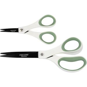 imageFiskars Everyday Fashion Scissors NonStick Stainless Steal Blades Forest Fern 2Pack 8 Inches and 5 Inches