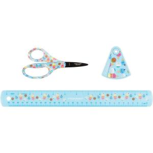 imageFiskars Kids 3Piece School Set with NonStick Scissors Ruler and Pencil Sharpener Fun Ice Cream Pattern School Supplies for Ages 4Ice Cream Pattern