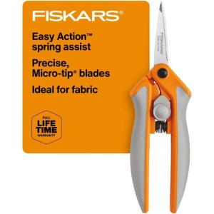 imageFiskars RazorEdge MicroTip Easy Action Scissors  6quot  Stainless Steel Fabric Scissors  Arts and Crafts  Orange6 Inch