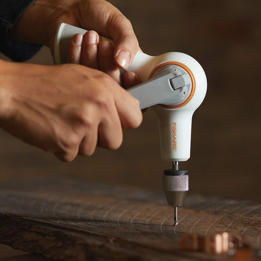 imageFiskars Crafts DIY Precision Hand Drill Grey WhiteGray