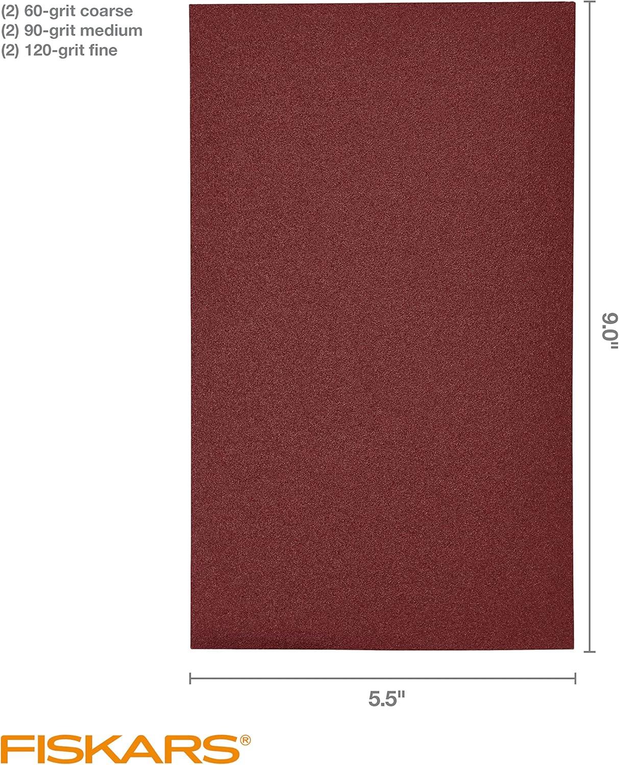 imageFiskars DIY Sandpaper Small 9 x 275 MaroonLarge 9 x 55