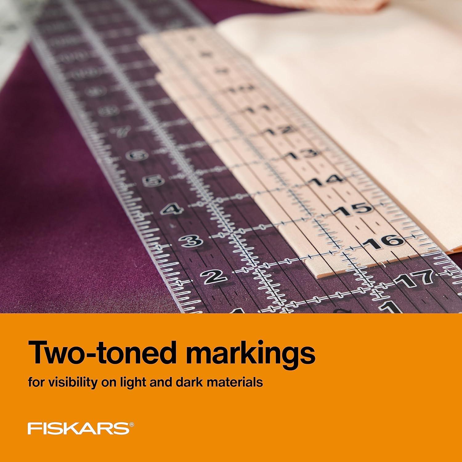 imageFiskars Sewing Ruler 3quot x 18quot Acrylic Ruler with Gridlines Sewing and Quilting Supplies Arts and Craft Supplies Clear3 x 18