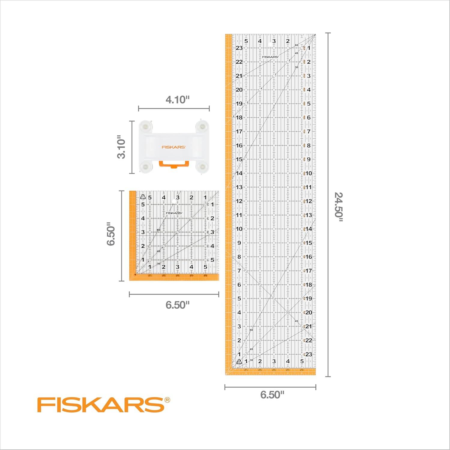 imageFiskars Sewing Ruler 3quot x 18quot Acrylic Ruler with Gridlines Sewing and Quilting Supplies Arts and Craft Supplies Clear65x65 and 65x245