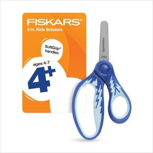 imageFiskars 5quot SoftGrip BluntTip Scissors for Kids Ages 47 Scissors for School or Crafting Back to School Supplies Color May Vary