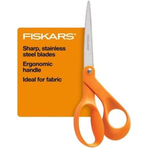 imageFiskars Petite Original OrangeHandled Scissors Crafting and Sewing Stainless Steel Scissors for Smaller Hands Ergonomic Handle Paper and Fabric Supplies for Office Arts and CraftsOrangeHandled 8