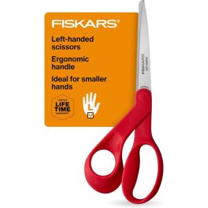 imageFiskars Petite Original OrangeHandled Scissors Crafting and Sewing Stainless Steel Scissors for Smaller Hands Ergonomic Handle Paper and Fabric Supplies for Office Arts and CraftsPetite LeftHanded