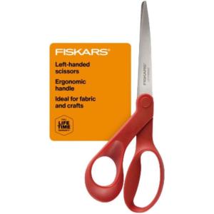 imageFiskars Petite Original OrangeHandled Scissors Crafting and Sewing Stainless Steel Scissors for Smaller Hands Ergonomic Handle Paper and Fabric Supplies for Office Arts and CraftsLeftHanded