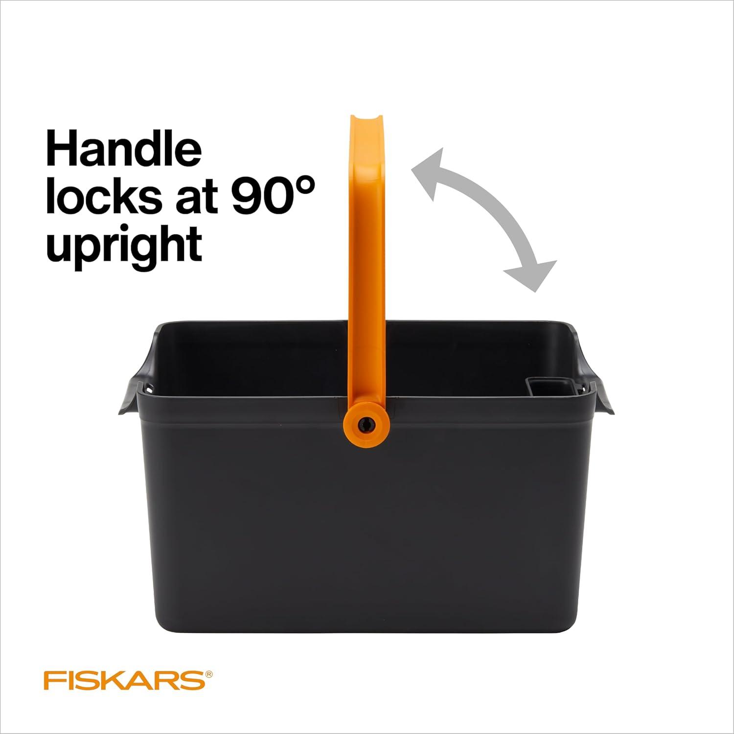 imageFiskars Garden Tool Caddy with Removable Small Tool Storage for Indoor and Outdoor Gardening Use Made with Recycled Plastic