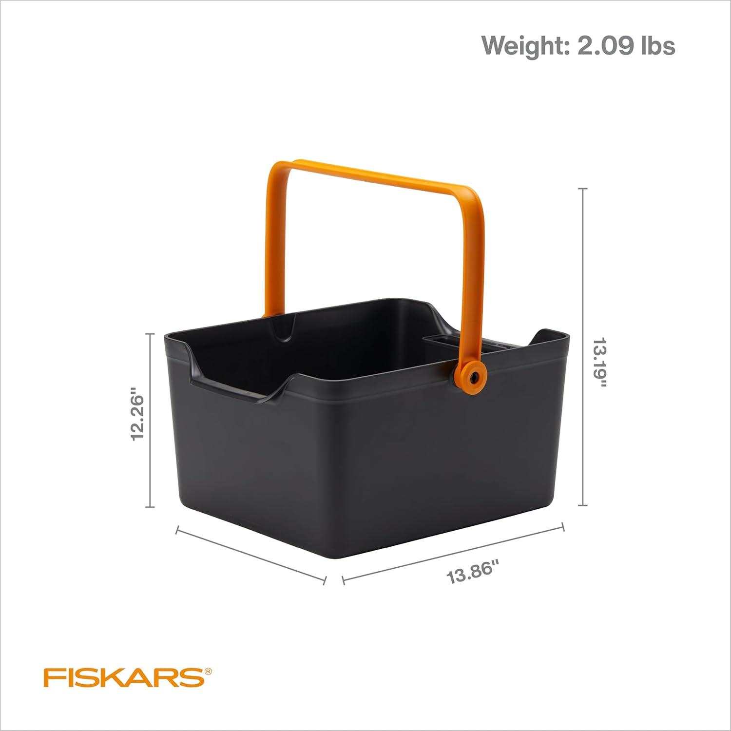 imageFiskars Garden Tool Caddy with Removable Small Tool Storage for Indoor and Outdoor Gardening Use Made with Recycled Plastic