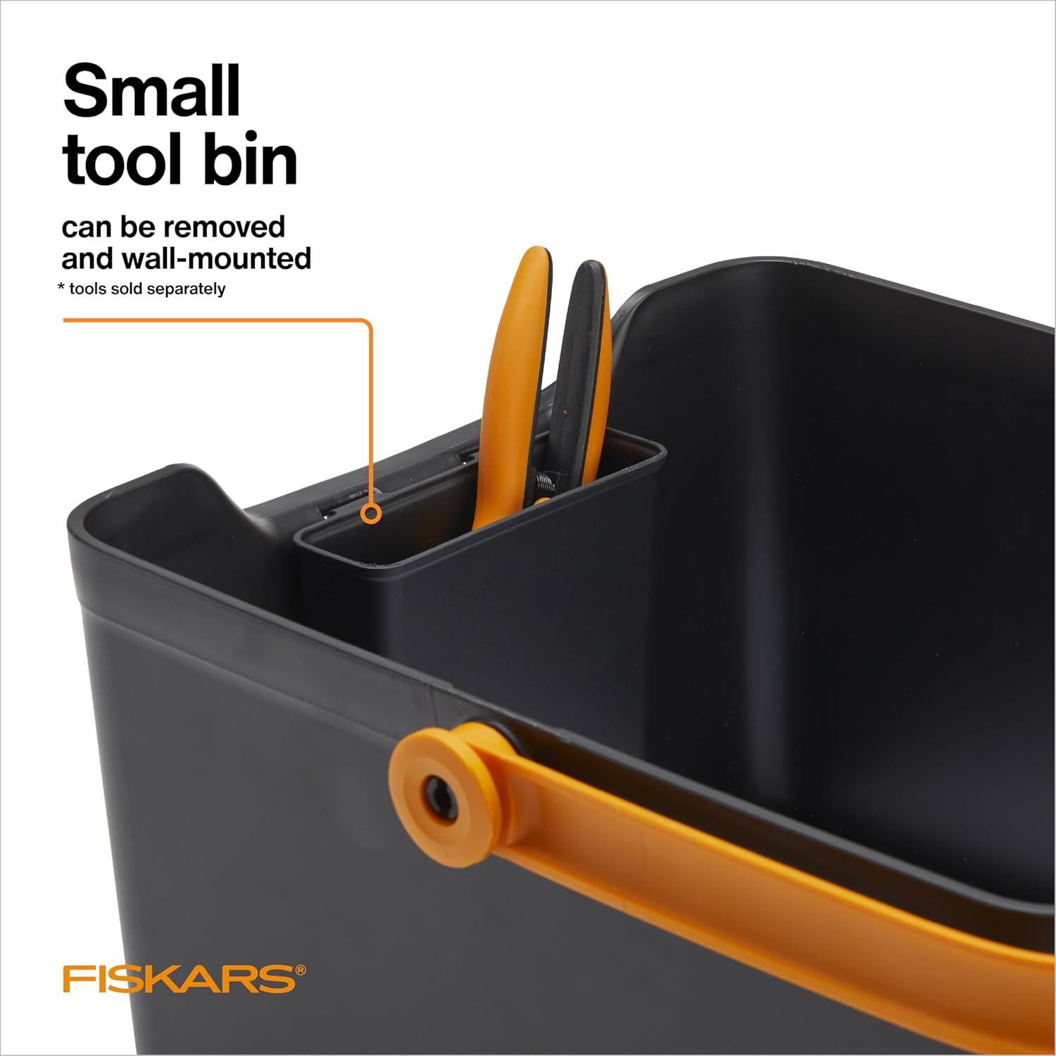 imageFiskars Garden Tool Caddy with Removable Small Tool Storage for Indoor and Outdoor Gardening Use Made with Recycled Plastic