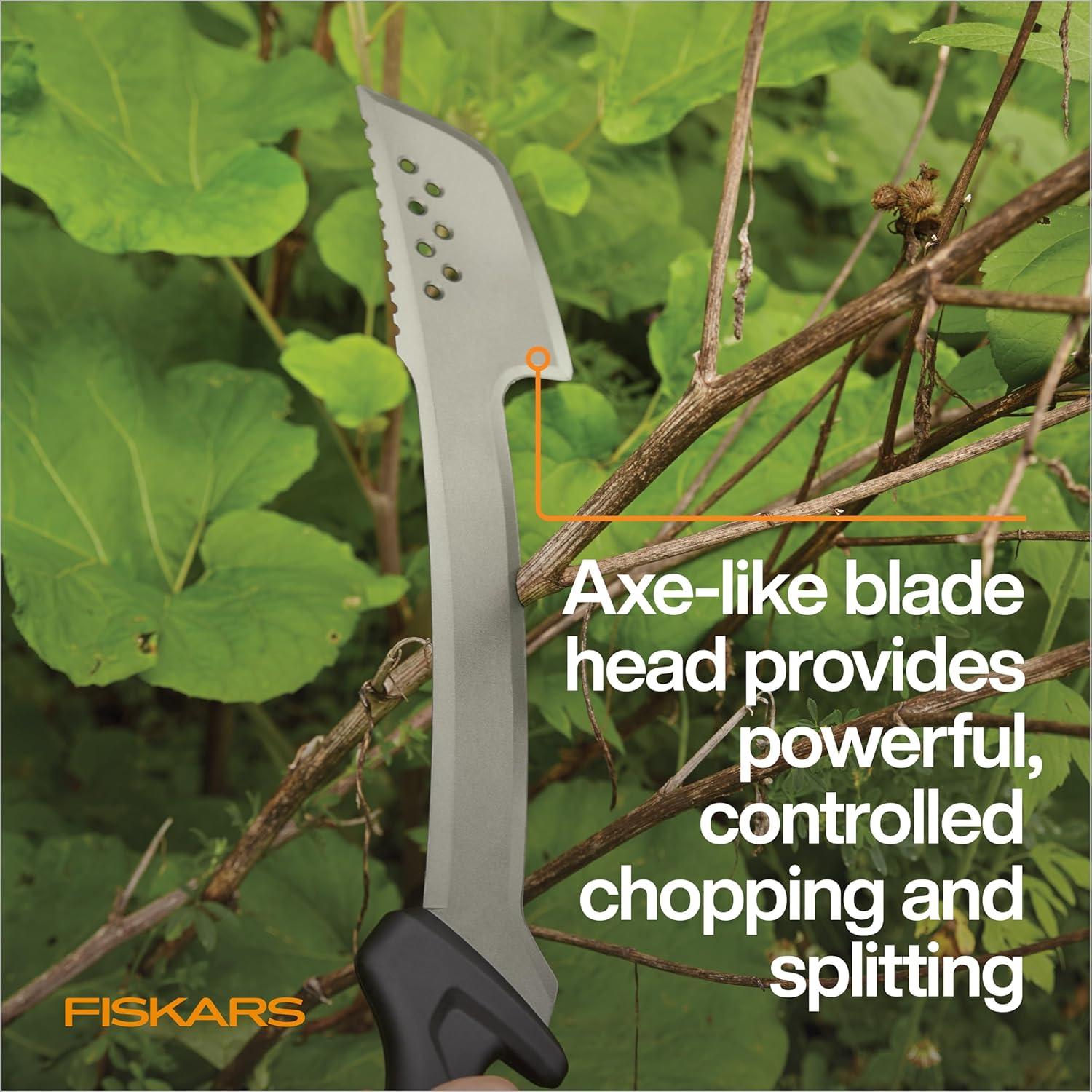 imageFiskars Machete Knife Machete For Cutting Trees Heavy Duty 18Inch Bushcraft Axe Branch Cutter with RustResistant and LowFriction Blade Coating and Nylon Sheath