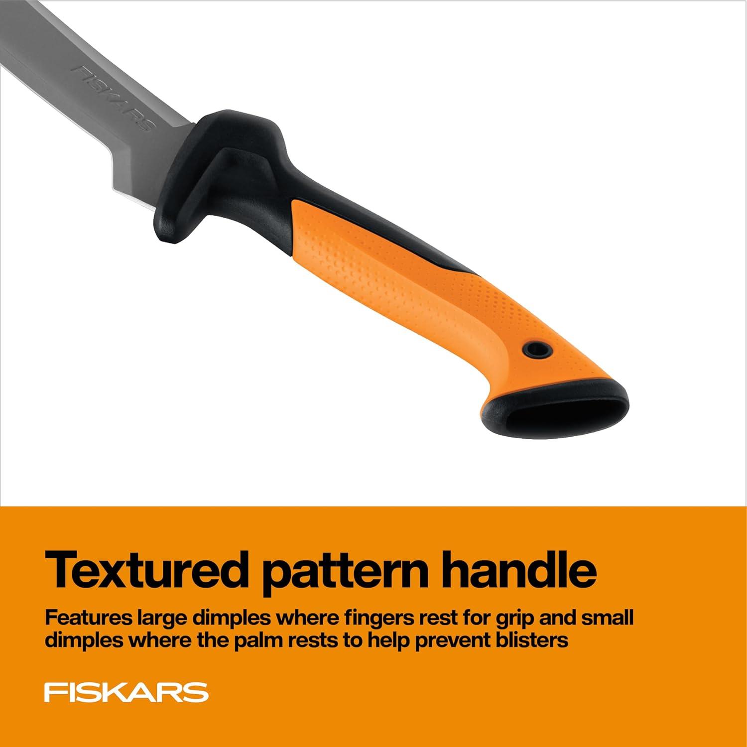 imageFiskars Machete Knife Machete For Cutting Trees Heavy Duty 18Inch Bushcraft Axe Branch Cutter with RustResistant and LowFriction Blade Coating and Nylon Sheath