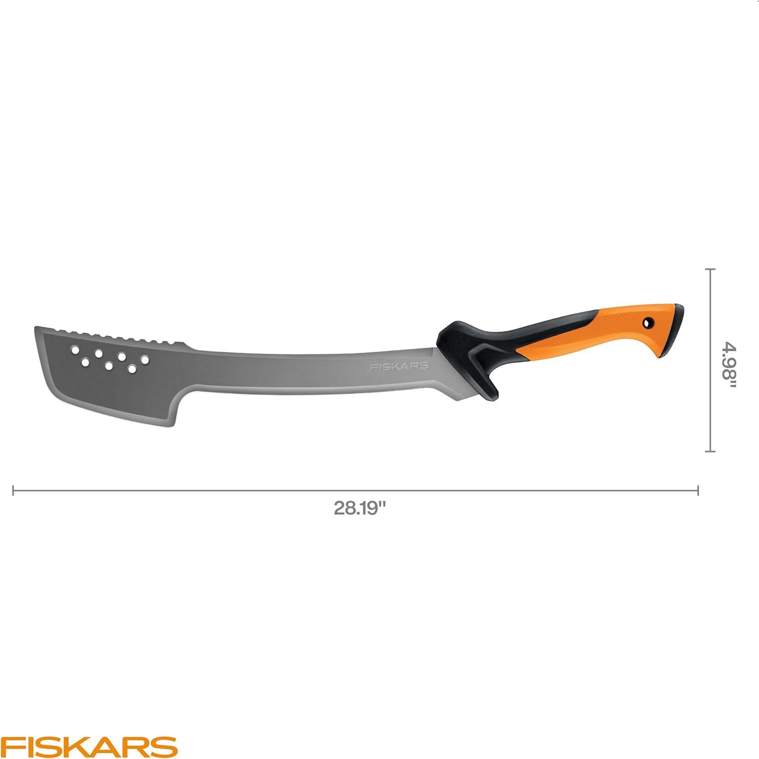 imageFiskars Machete Knife Machete For Cutting Trees Heavy Duty 18Inch Bushcraft Axe Branch Cutter with RustResistant and LowFriction Blade Coating and Nylon Sheath